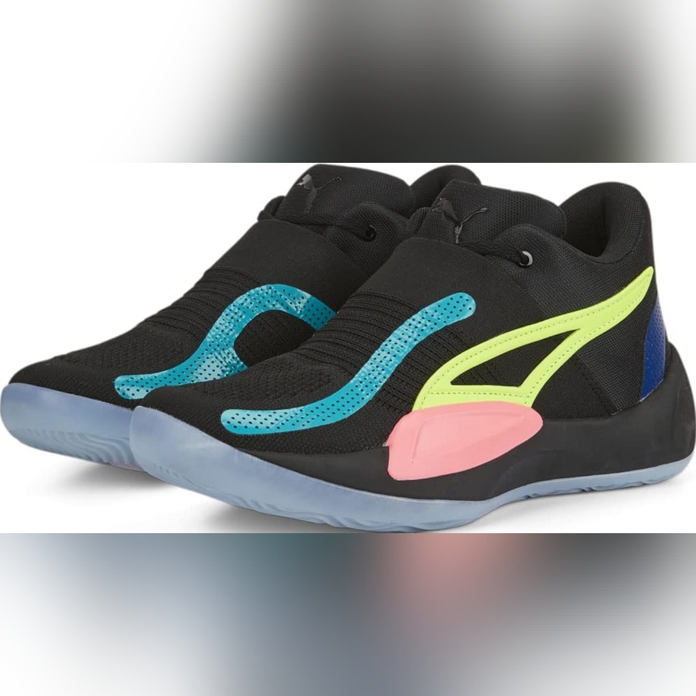Puma Mens Rise Nitro Shoes, Size: 9.5 US, Color: Puma Black/Sunset Glow